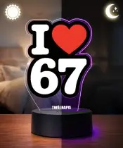 Lampka Nocna LED 3D I Love 67 Motocross z Imieniem