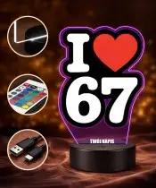 I Love 67 Motocross 3D LED Nachtlicht mit Namen