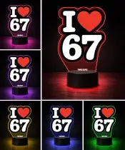 I Love 67 Motocross 3D LED Nachtlicht mit Namen