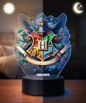 Lampka Nocna LED 3D Harry Potter Hogwart Gryffindor z Imieniem