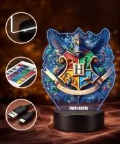Harry Potter Hogwarts Gryffindor 3D LED Night Light with Name