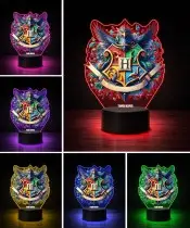 Lampka Nocna LED 3D Harry Potter Hogwart Gryffindor z Imieniem
