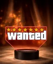Wanted Game 3D LED Night Light with Name
