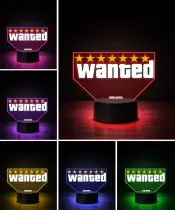 Wanted Game 3D LED Night Light with Name