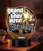 Lampka Nocna LED 3D GTA San Andreas z Imieniem