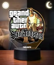 Lampka Nocna LED 3D GTA San Andreas z Imieniem