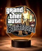 Lampka Nocna LED 3D GTA San Andreas z Imieniem