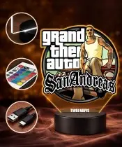 Lampka Nocna LED 3D GTA San Andreas z Imieniem