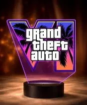 GTA 6 Logo 3D LED Night Light with Name