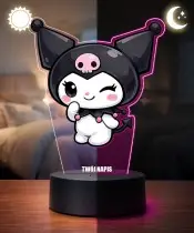 Kuromi Chibi 3D LED Night Light with Name