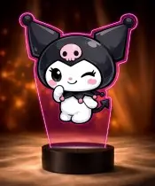 Lampka Nocna LED 3D Kuromi Chibi z Imieniem