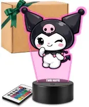 Lampka Nocna LED 3D Kuromi Chibi z Imieniem