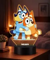 Bluey and Bingo 3D LED Night Light with Name