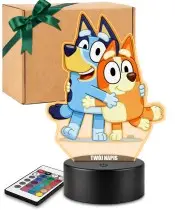 Bluey und Bingo 3D LED Nachtlicht mit Namen