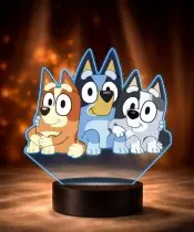 Bluey Bingo and Muffin 3D LED Night Light with Name
