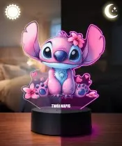 Lampka Nocna LED 3D Aniołek z Kwiatami z Imieniem