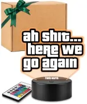 Lampka Nocna LED 3D GTA Cytat Ah Shit Here We Go Again