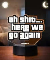 Lampka Nocna LED 3D GTA Cytat Ah Shit Here We Go Again