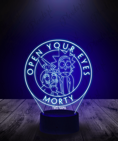 lampka_led_3d_plexido_rick_and_morty_napis