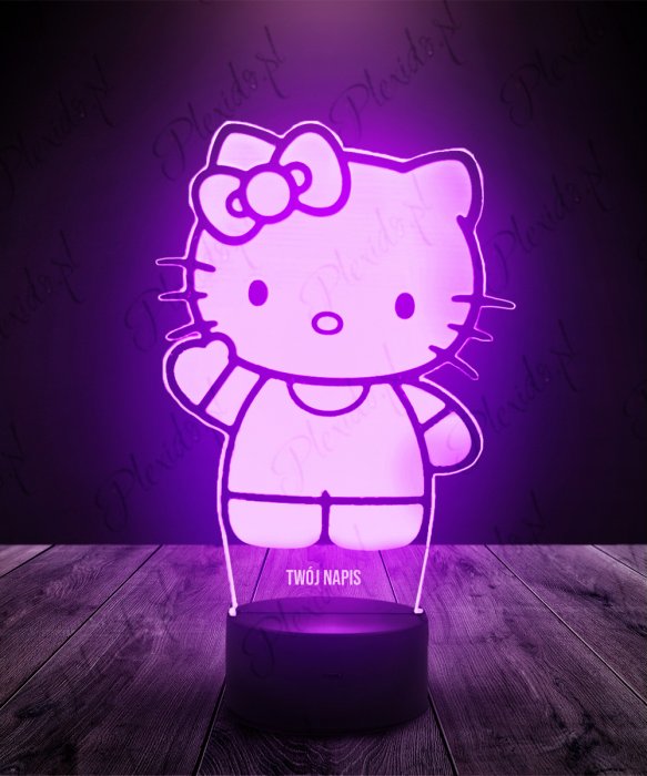 Lampka LED 3D Plexido Hello Kitty Kokarda