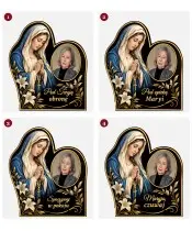 Maryja z różańcem ze zdjęciem — sentencje 1–4