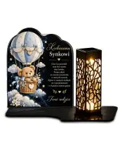 Miś w balonie — widok na białym tle