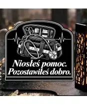 Duży znicz solarny LED XL z grawerem — Ratownik medyczny — Niosłeś pomoc — zbliżenie