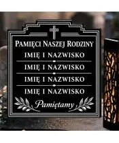 Duży znicz solarny LED XL rodzinny - Pamiętamy - grawer - zbliżenie
