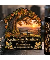 Znicz solarny LED XL dla dziadka - Pod starym dębem - zbliżenie