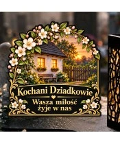 Znicz solarny LED XL dla dziadków - Dom dzieciństwa - zbliżenie