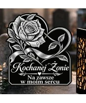 Znicz solarny LED XL dla żony - Róża wiecznej miłości - grawer - zbliżenie