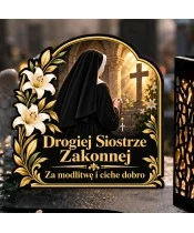 Znicz solarny LED XL dla siostry zakonnej - Cicha modlitwa - zbliżenie