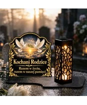 Znicz solarny LED XL dla rodziców - Wspólne niebo - na grobie