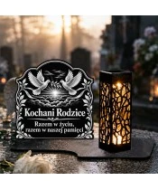Znicz solarny LED XL dla rodziców - Wspólne niebo - grawer - na grobie
