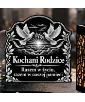 Znicz solarny LED XL dla rodziców - Wspólne niebo - grawer - zbliżenie