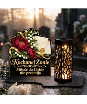 Znicz solarny LED XL dla żony - List wiecznej miłości - na grobie