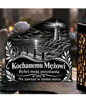 Znicz solarny LED XL dla męża - Latarnia miłości - grawer - zbliżenie