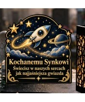 Znicz solarny LED XL dla synka - Najjaśniejsza gwiazda - zbliżenie