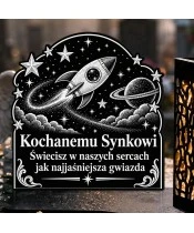 Znicz solarny LED XL dla synka - Najjaśniejsza gwiazda - grawer - zbliżenie