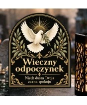 Duży znicz solarny LED XL - Gołąb pokoju - zbliżenie