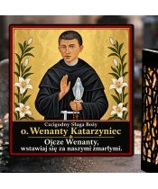 Duży znicz solarny LED XL - Wenanty Katarzyniec - kwadrat - zbliżenie