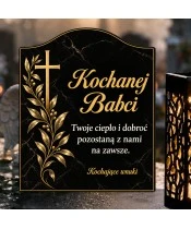 Duży znicz solarny LED XL - Gałązka pamięci dla babci - 4