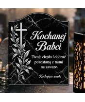 Duży znicz solarny LED XL - Gałązka pamięci dla babci - grawer - 4