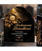 Duży znicz solarny LED XL - Dębowe wspomnienia dla dziadka - 4