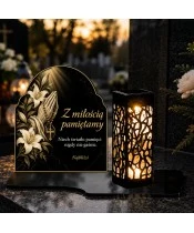 Duży znicz solarny LED XL - Modlitwa i pamięć - 3