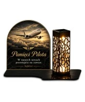 Duży znicz solarny LED XL - Pilot - samolot nad chmurami - 1
