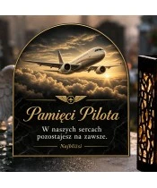 Duży znicz solarny LED XL - Pilot - samolot nad chmurami - 4