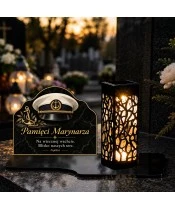 Duży znicz solarny LED XL - Marynarz - czapka kapitańska - 3