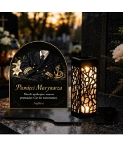 Duży znicz solarny LED XL - Marynarz - mundur galowy - 3