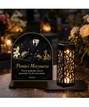 Duży znicz solarny LED XL - Marynarz - mundur galowy - 5